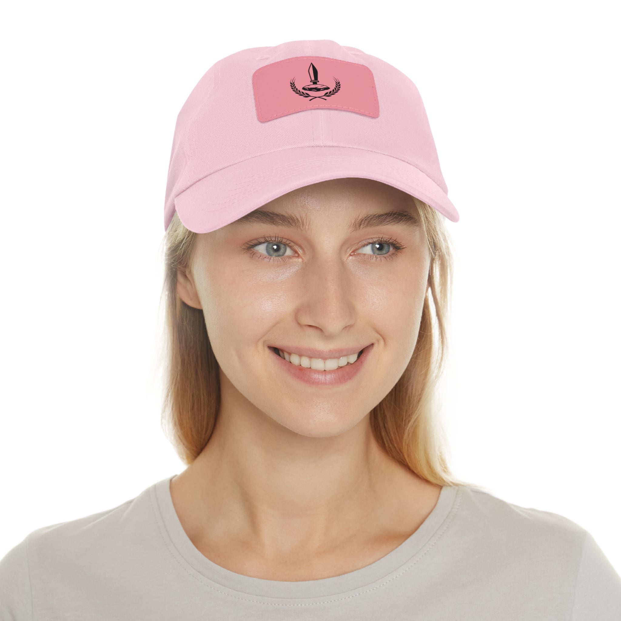 Wheat Steel Stone Dad Hat with Leather Patch