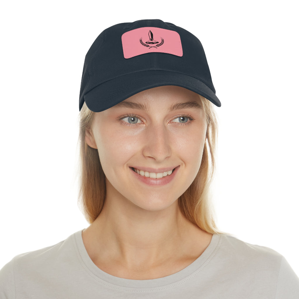 Wheat Steel Stone Dad Hat with Leather Patch