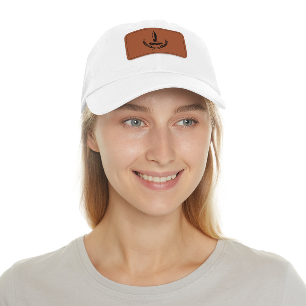 Wheat Steel Stone Dad Hat with Leather Patch