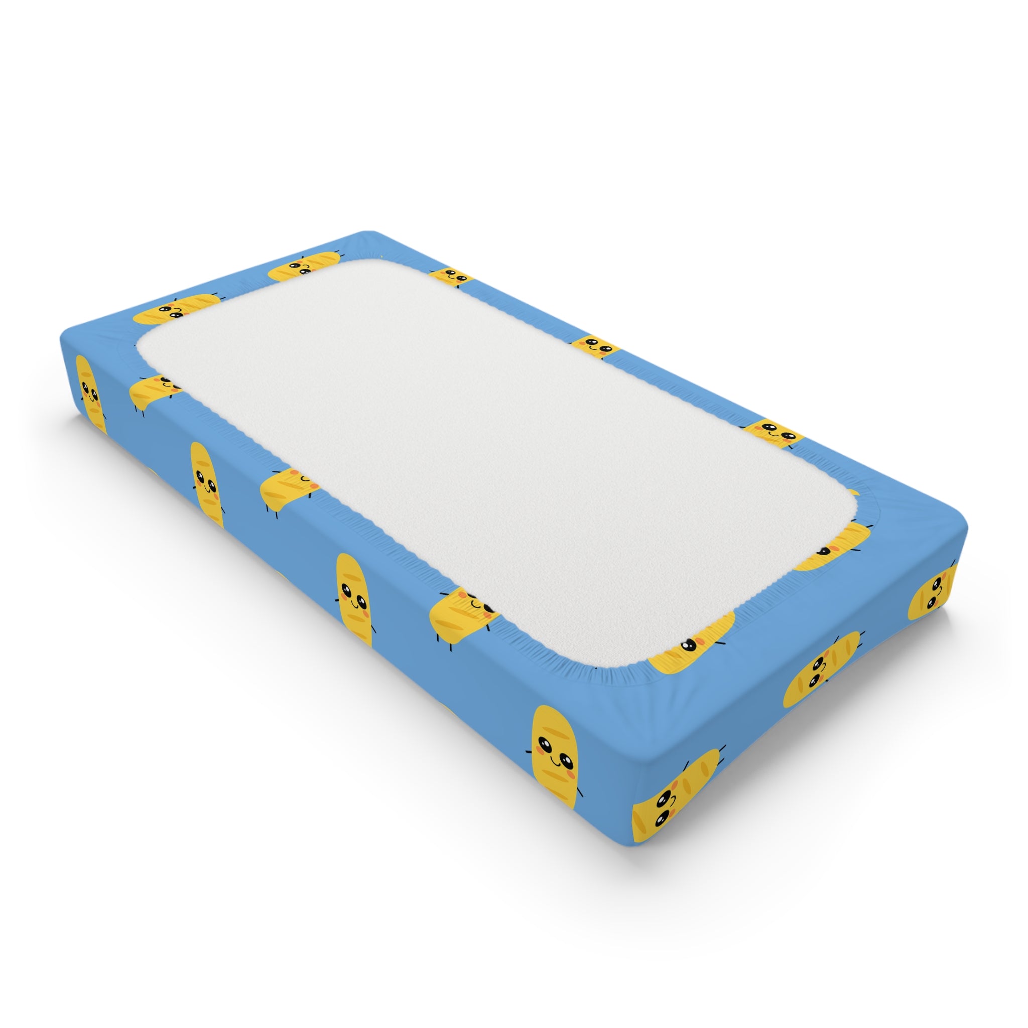 Cute Bagette Baby Changing Pad Cover — Blue