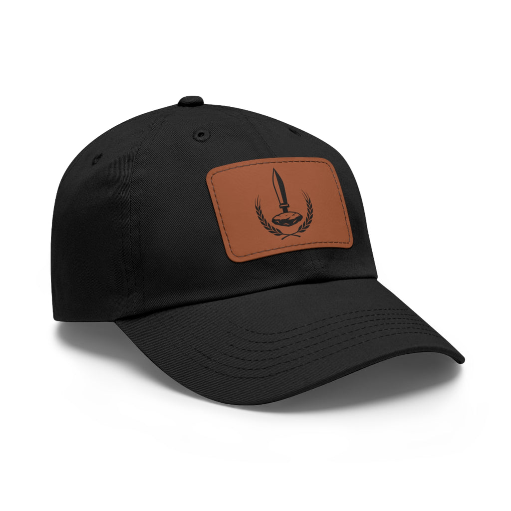 Wheat Steel Stone Dad Hat with Leather Patch