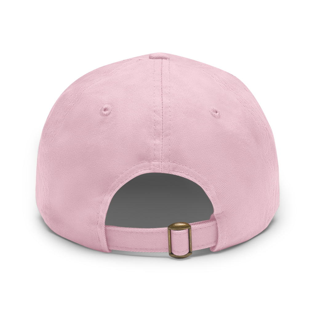 Wheat Steel Stone Dad Hat with Leather Patch
