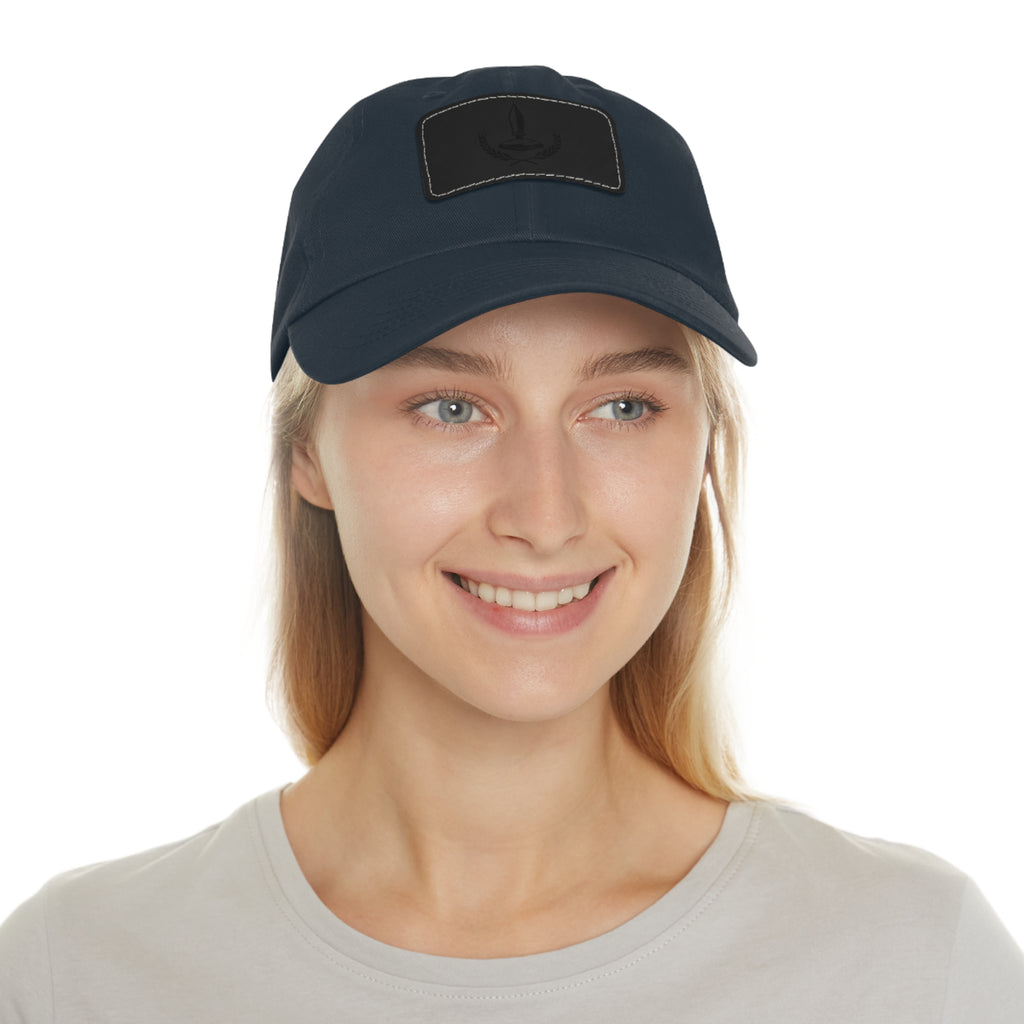 Wheat Steel Stone Dad Hat with Leather Patch
