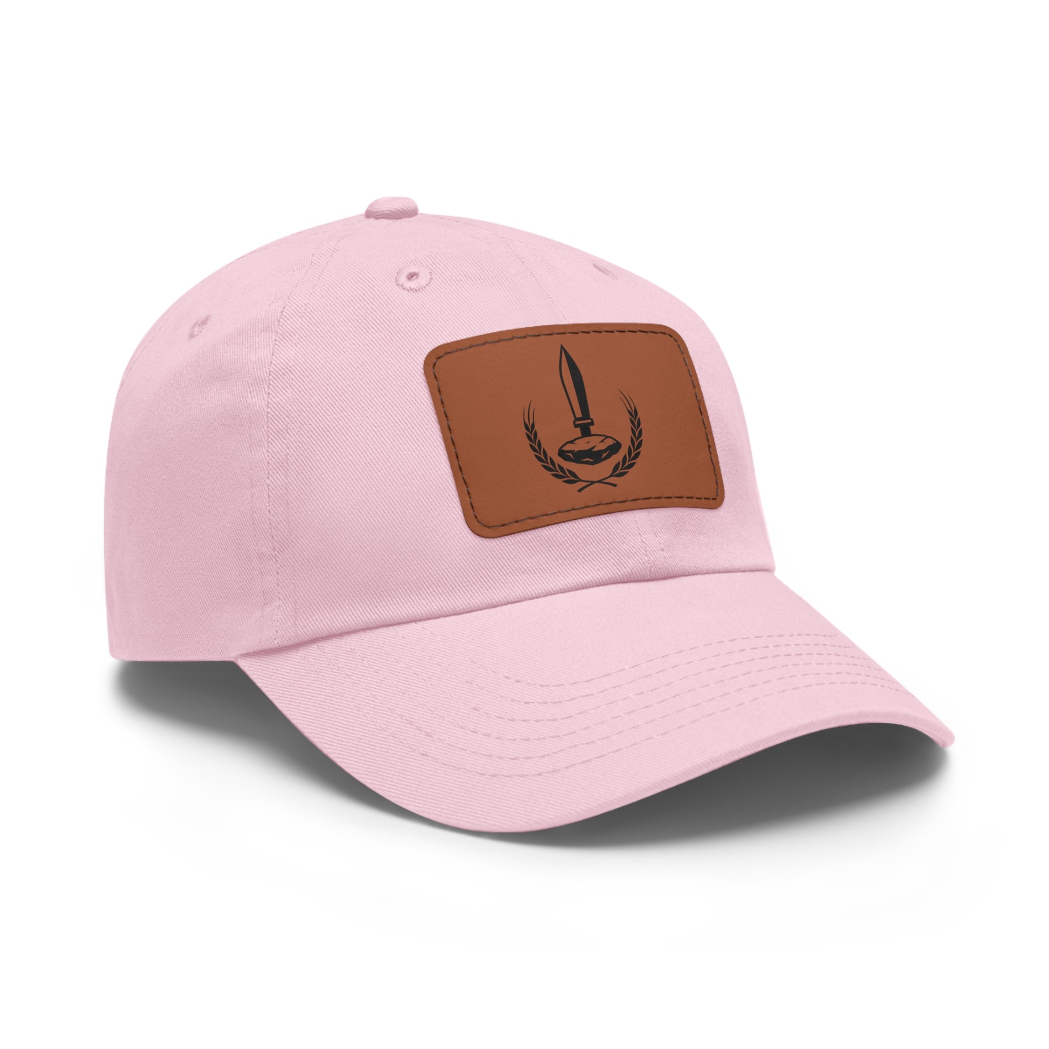 Wheat Steel Stone Dad Hat with Leather Patch