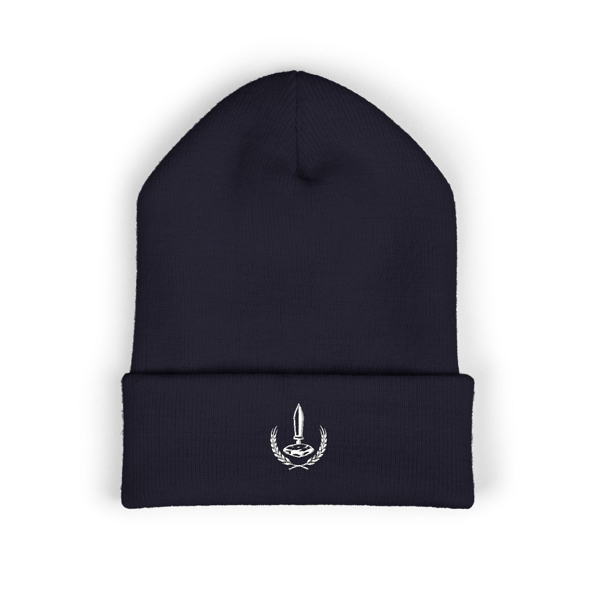 Wheat Steel Stone Embroidered Beanie