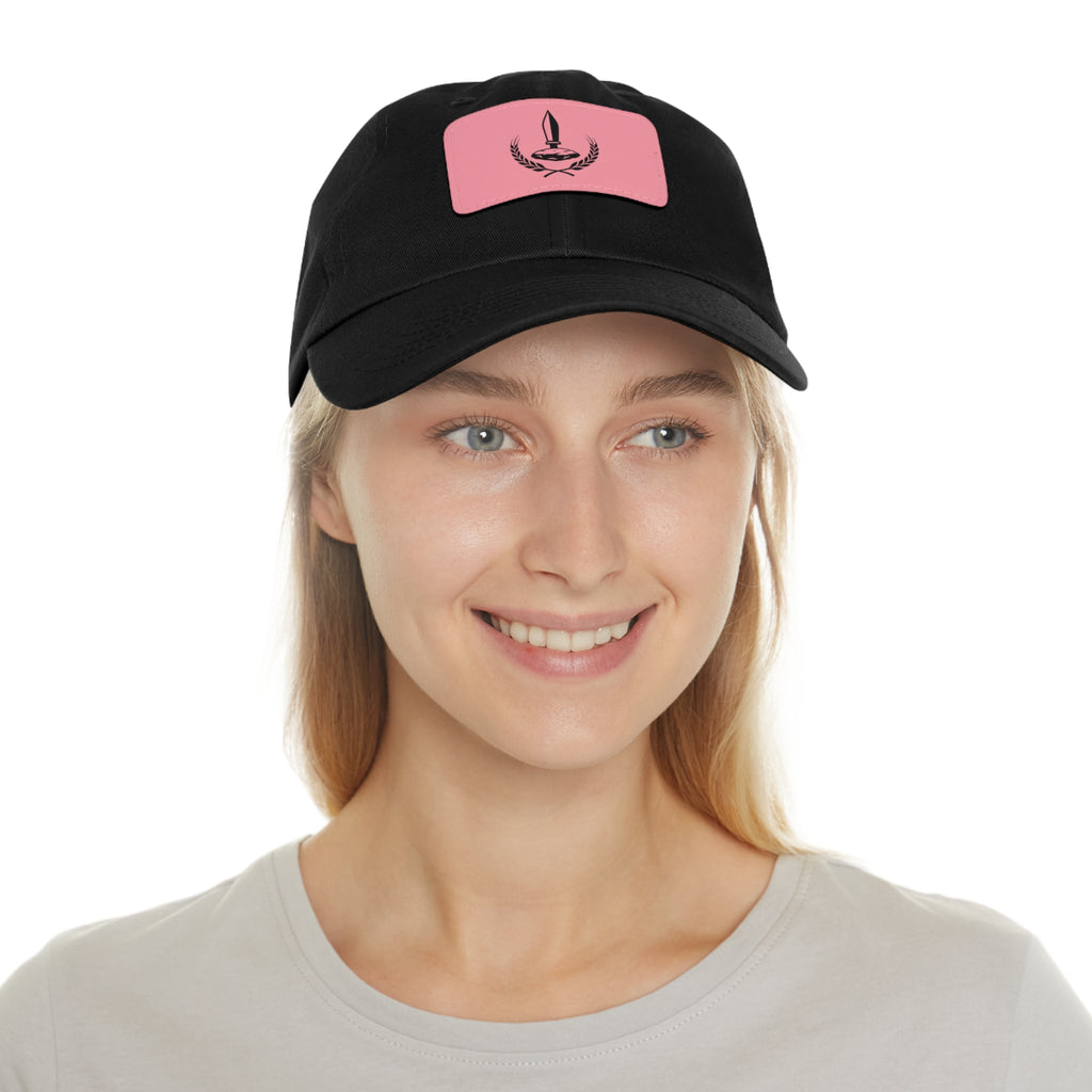 Wheat Steel Stone Dad Hat with Leather Patch