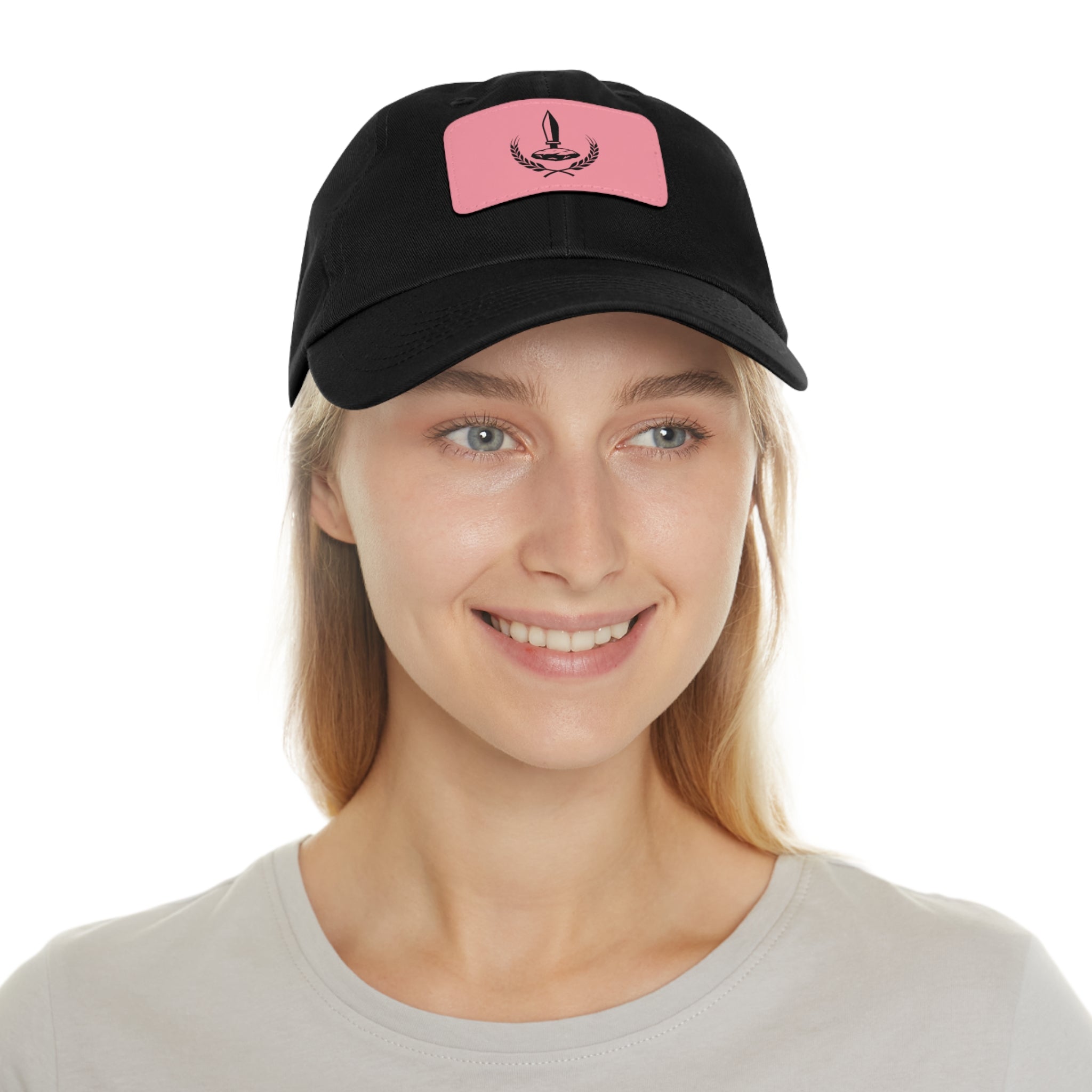 Wheat Steel Stone Dad Hat with Leather Patch
