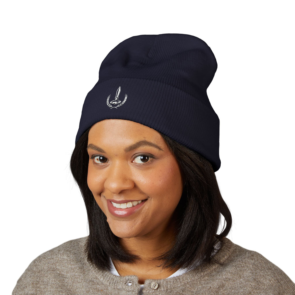 Wheat Steel Stone Embroidered Beanie