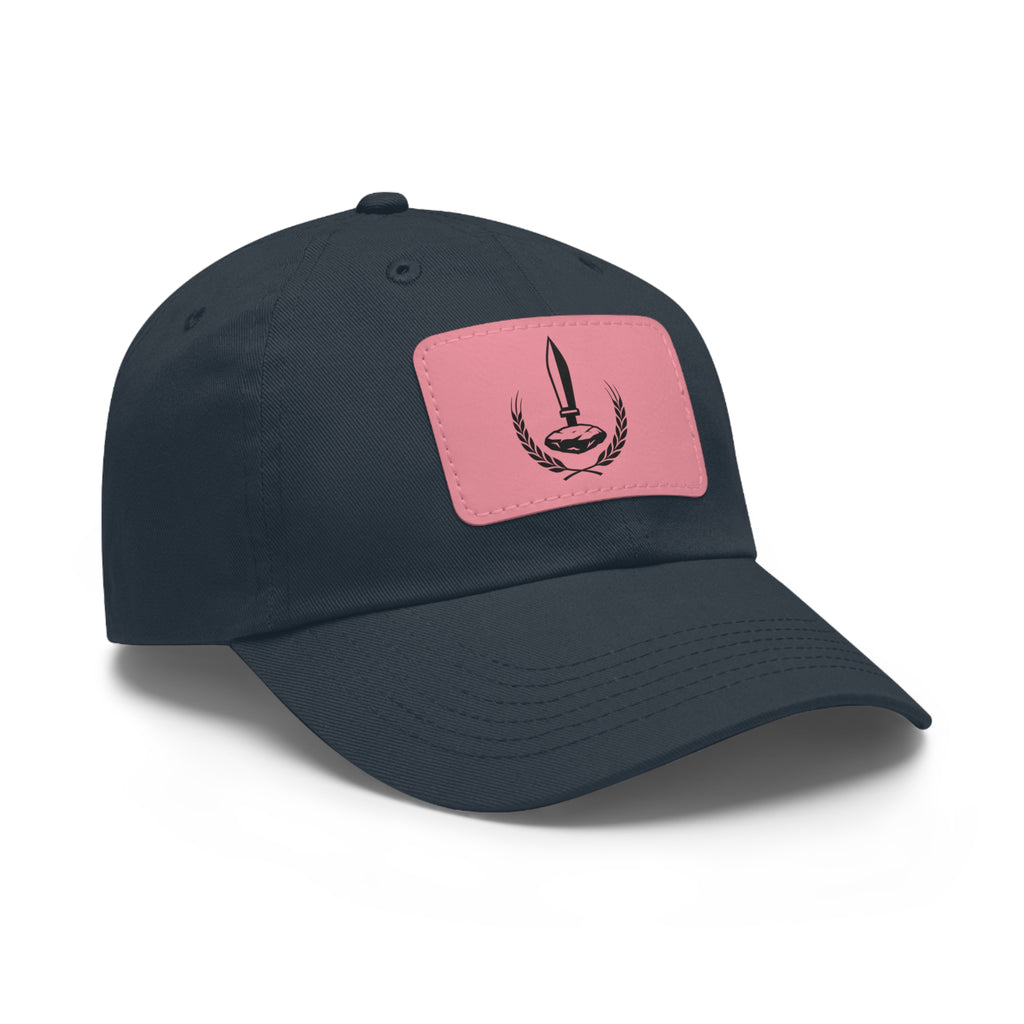 Wheat Steel Stone Dad Hat with Leather Patch