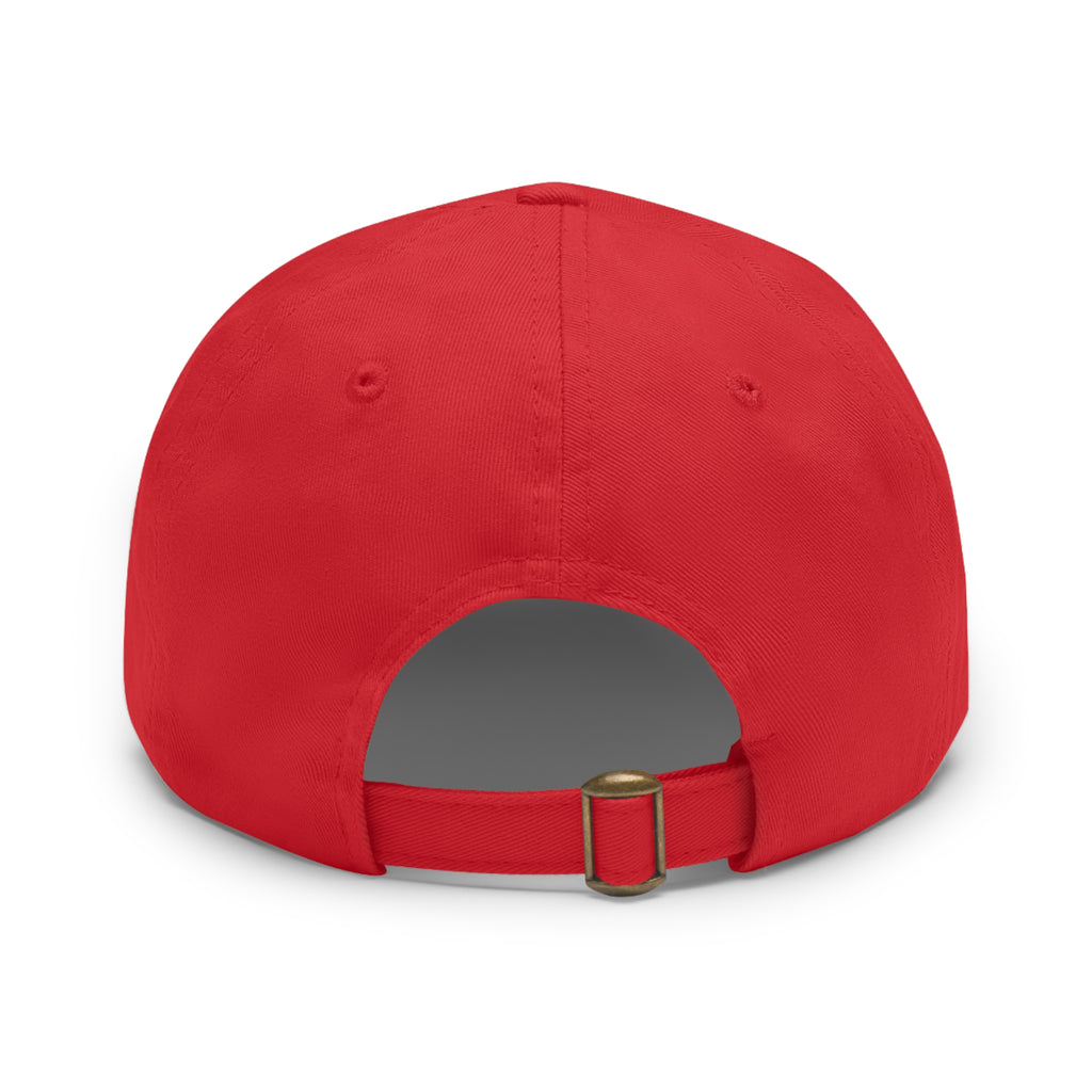 Wheat Steel Stone Dad Hat with Leather Patch