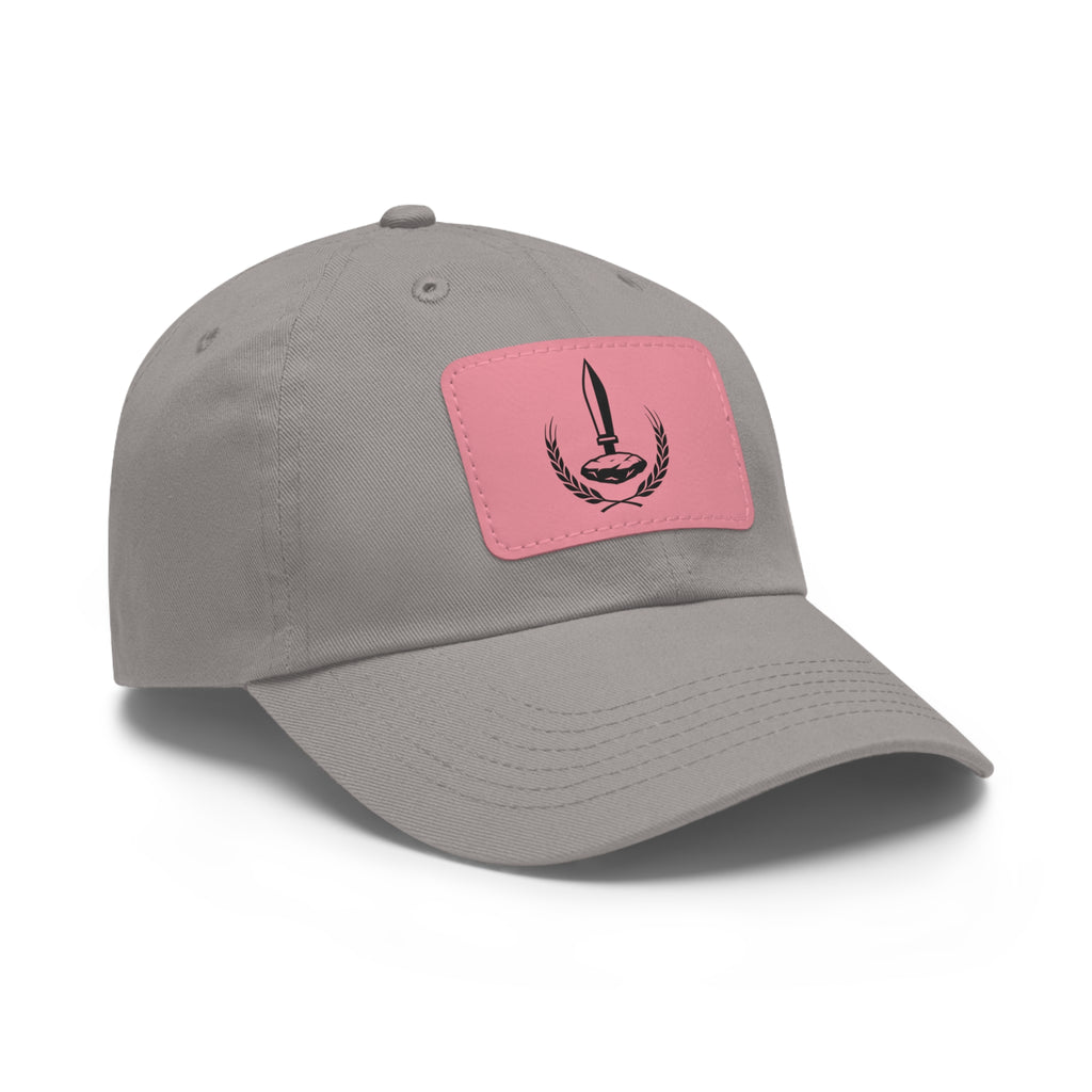 Wheat Steel Stone Dad Hat with Leather Patch