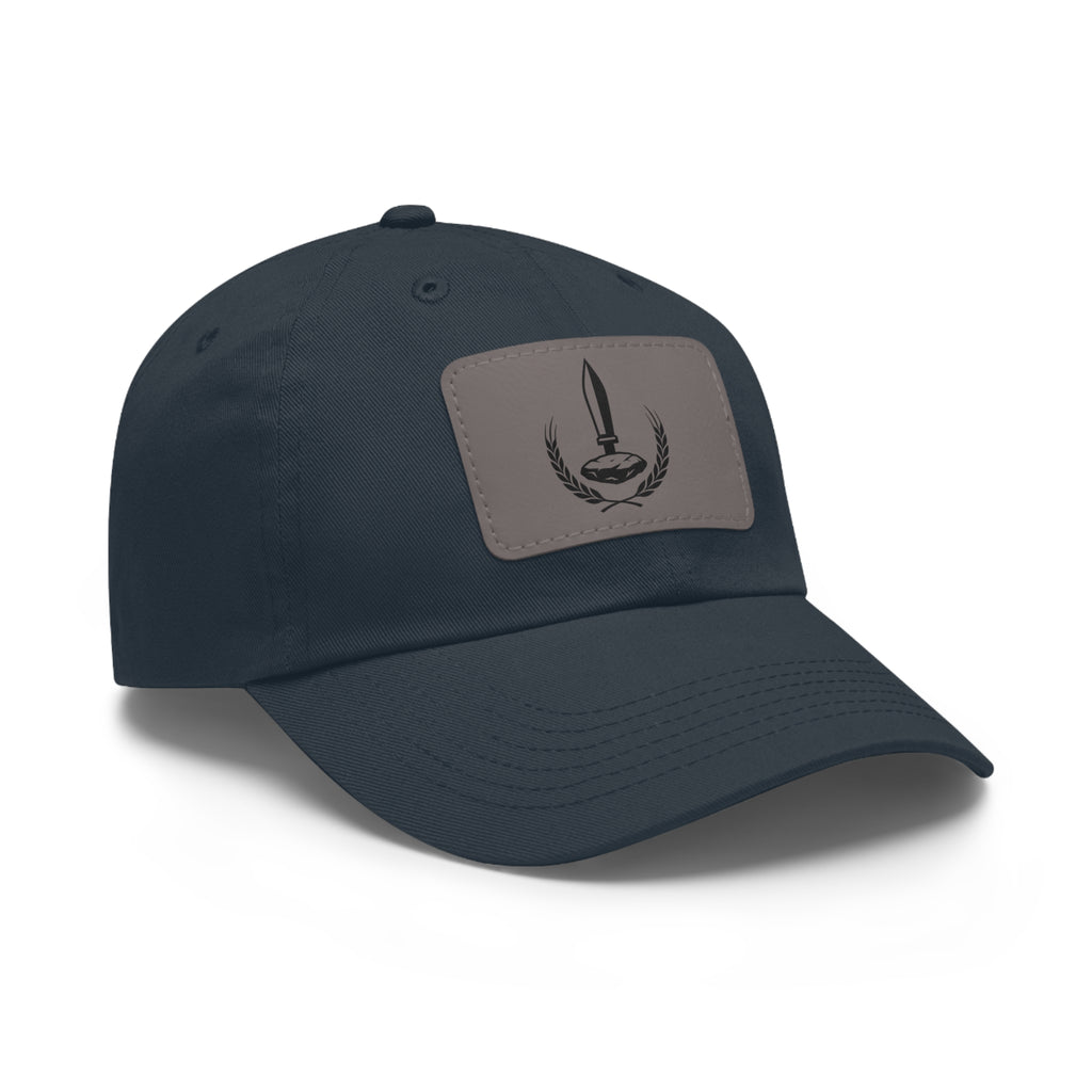 Wheat Steel Stone Dad Hat with Leather Patch