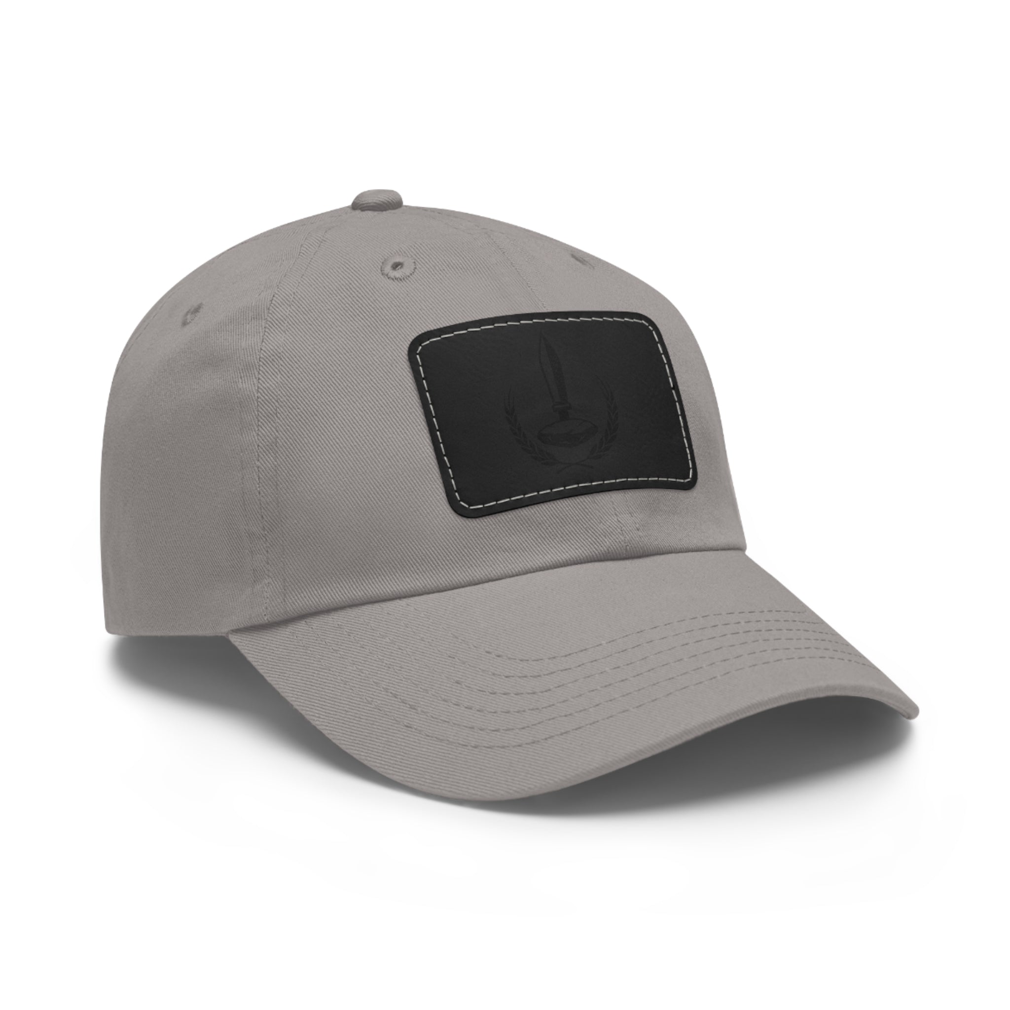 Wheat Steel Stone Dad Hat with Leather Patch