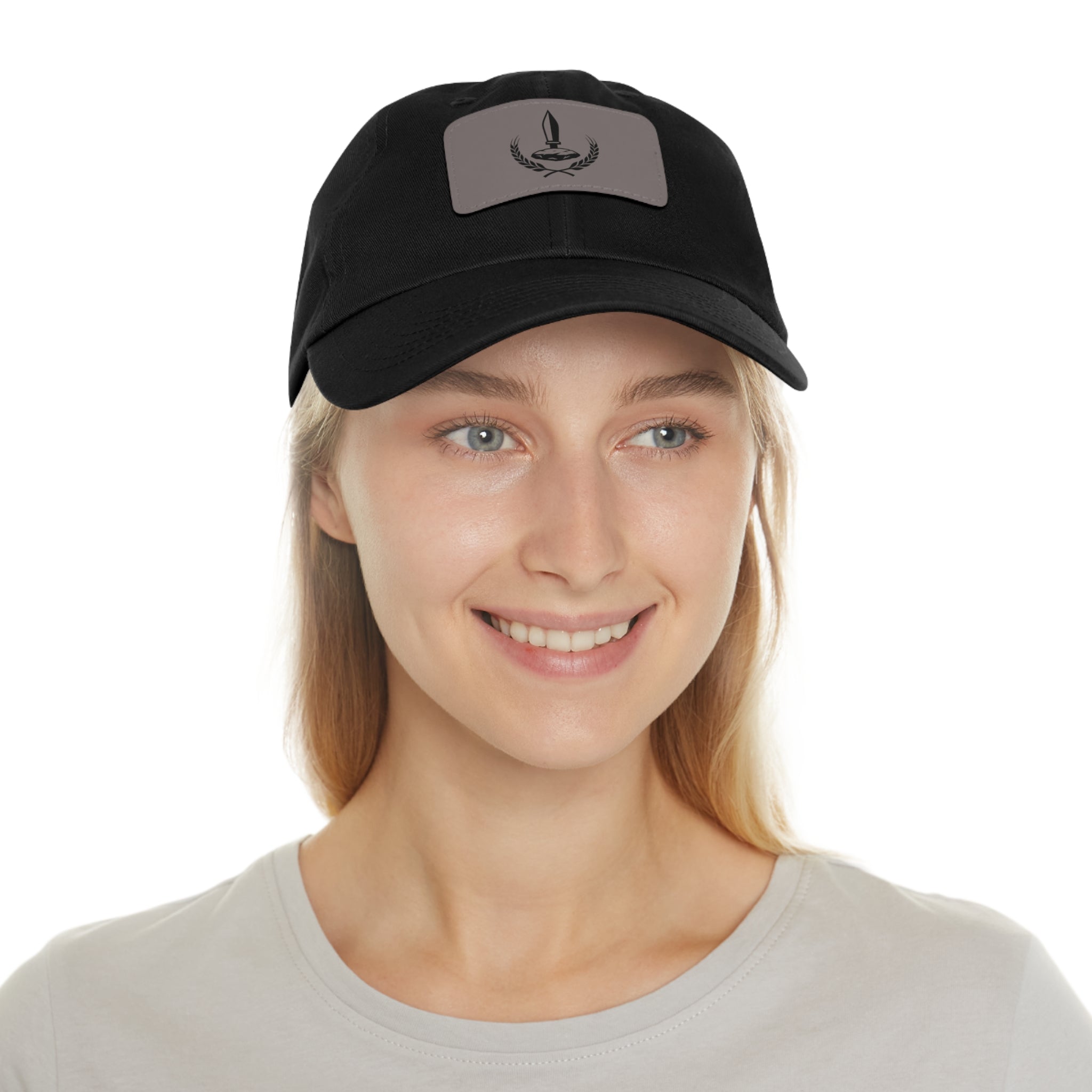 Wheat Steel Stone Dad Hat with Leather Patch