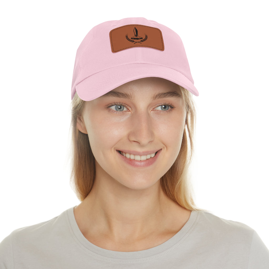 Wheat Steel Stone Dad Hat with Leather Patch