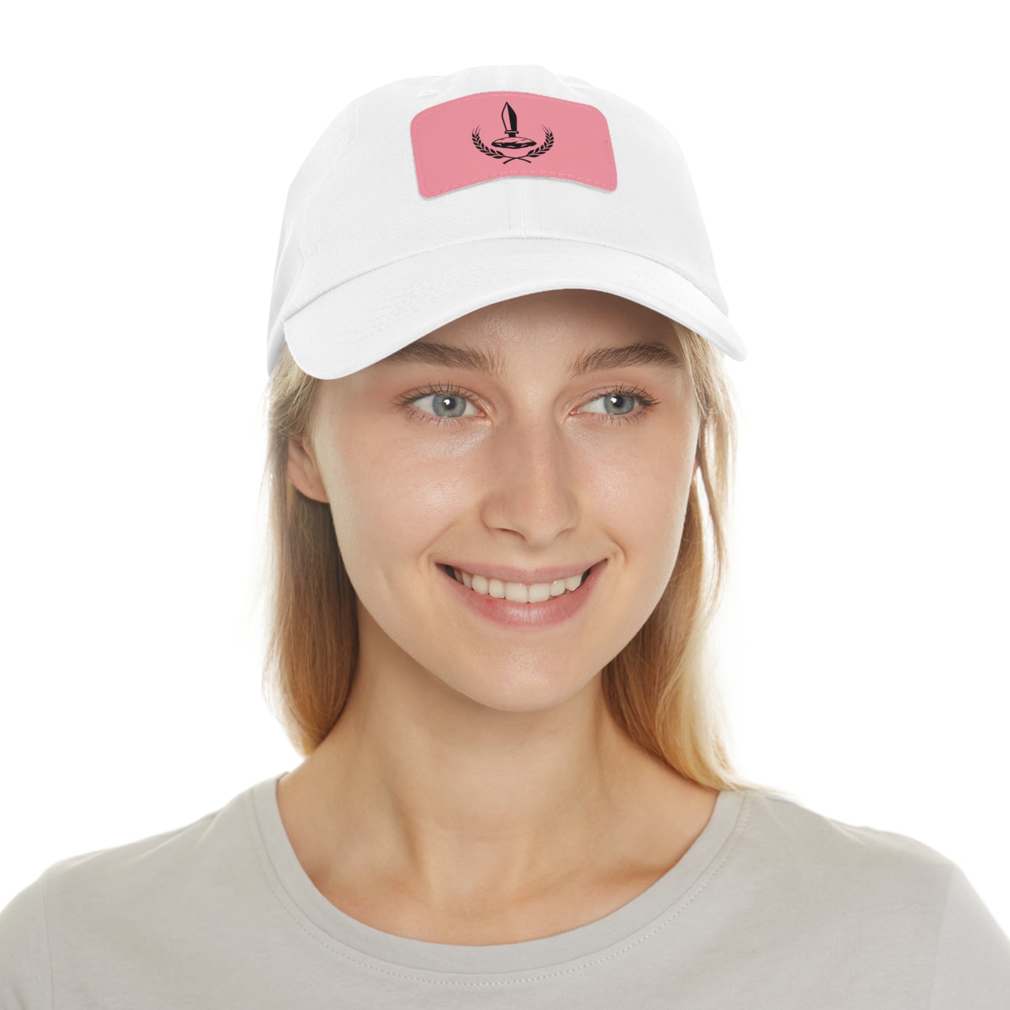 Wheat Steel Stone Dad Hat with Leather Patch