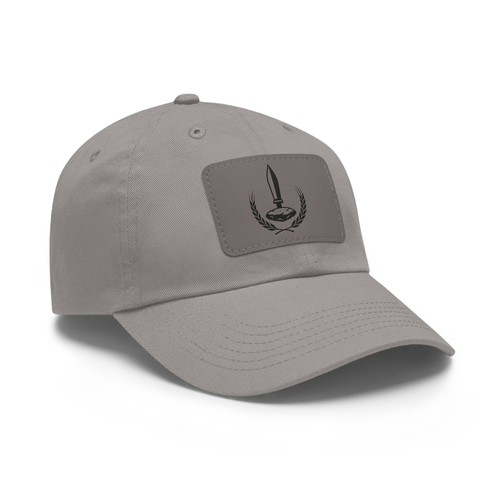 Wheat Steel Stone Dad Hat with Leather Patch
