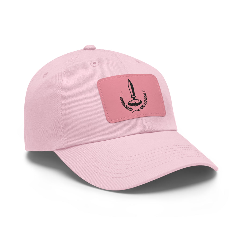 Wheat Steel Stone Dad Hat with Leather Patch