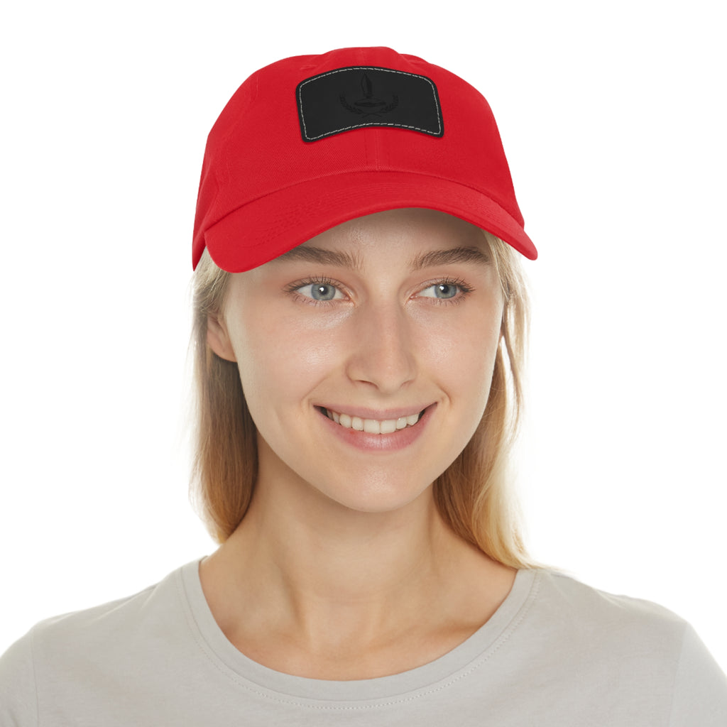 Wheat Steel Stone Dad Hat with Leather Patch