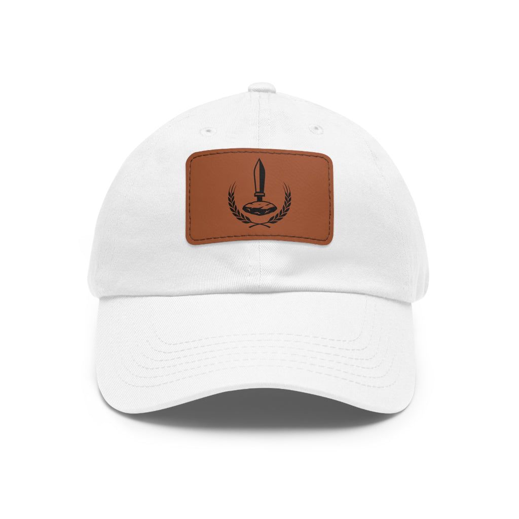 Wheat Steel Stone Dad Hat with Leather Patch
