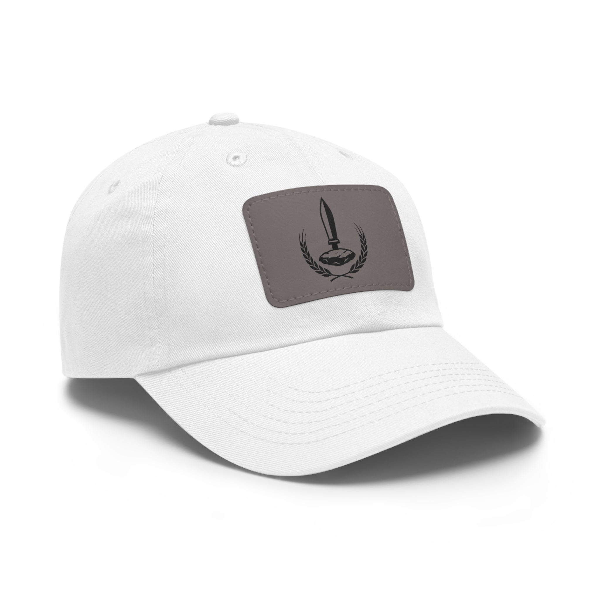 Wheat Steel Stone Dad Hat with Leather Patch