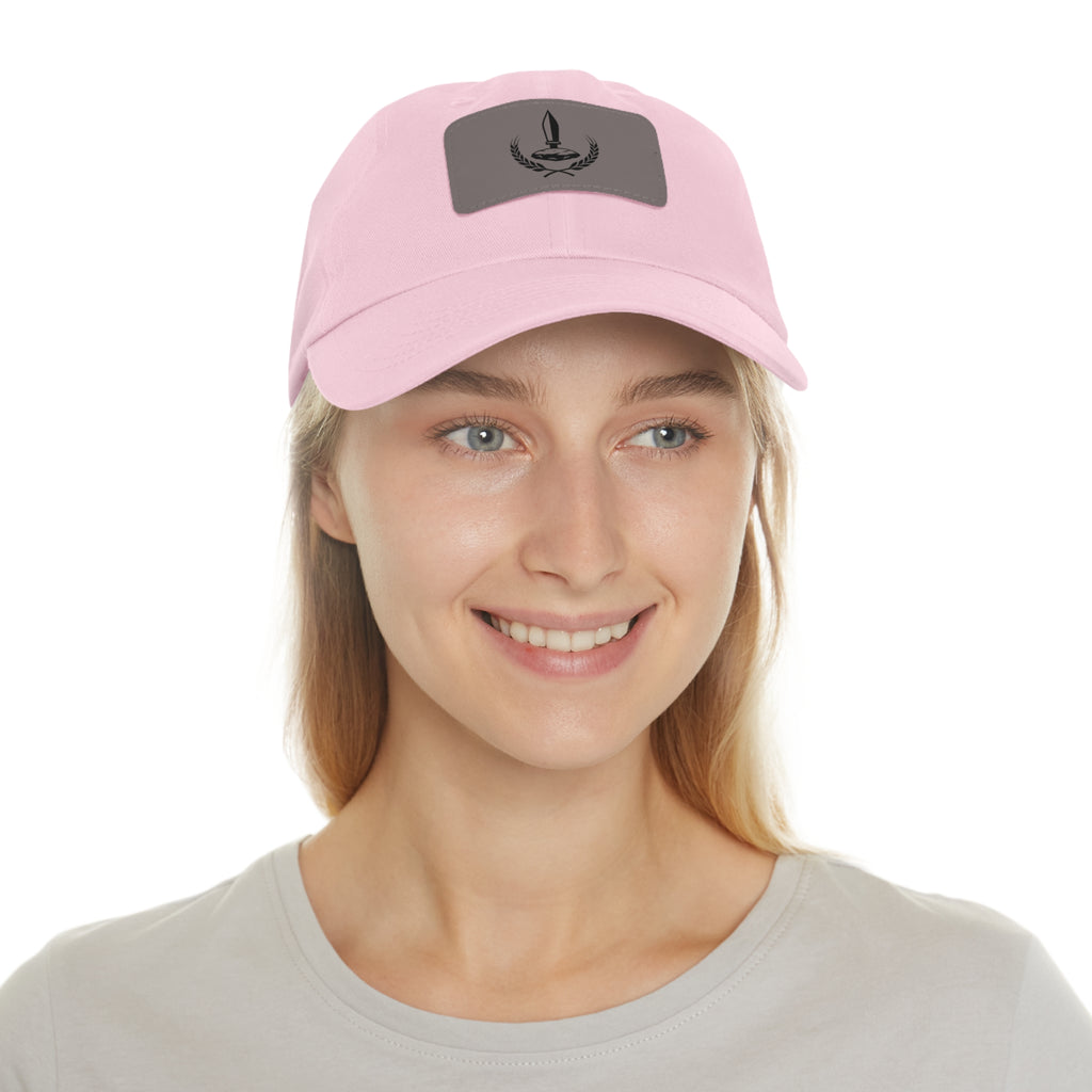 Wheat Steel Stone Dad Hat with Leather Patch