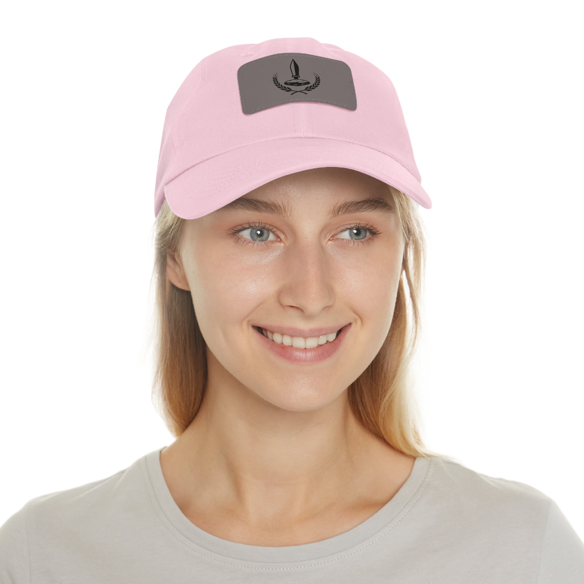 Wheat Steel Stone Dad Hat with Leather Patch