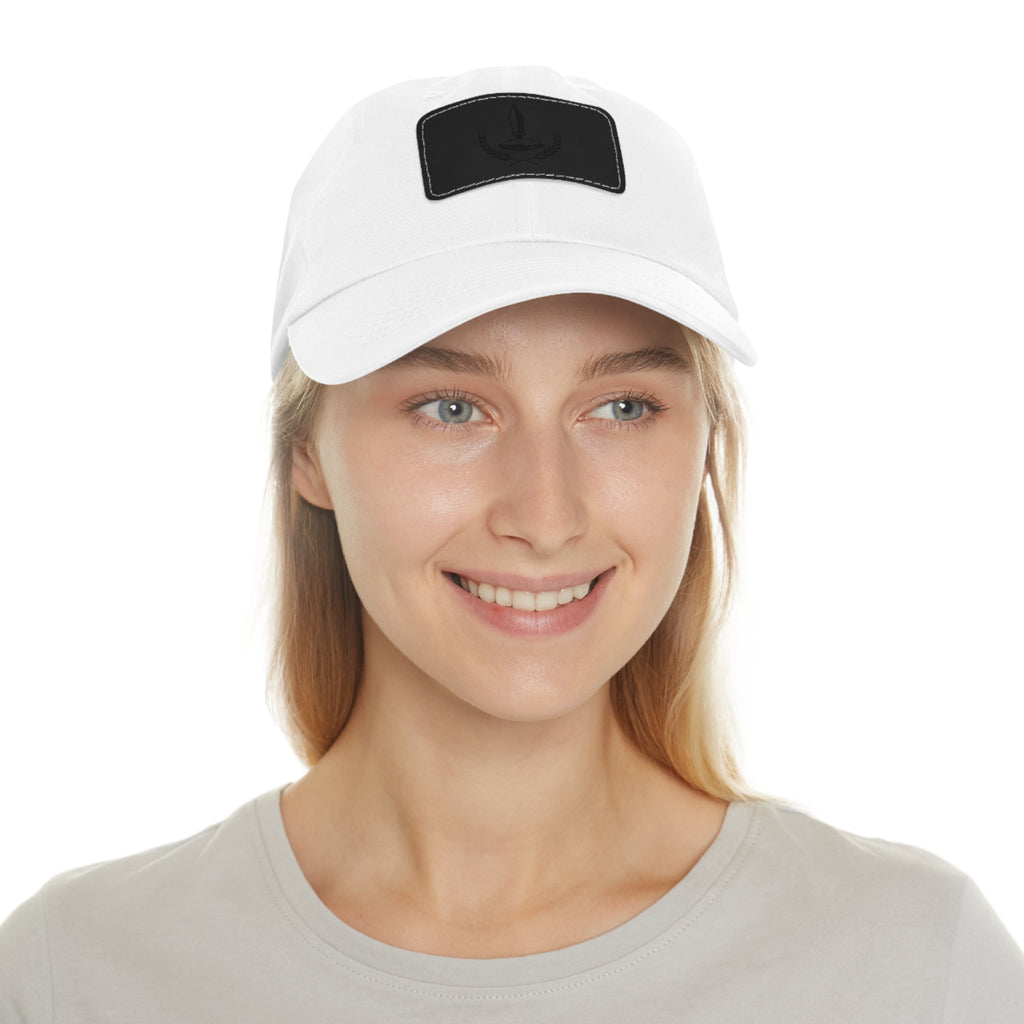 Wheat Steel Stone Dad Hat with Leather Patch