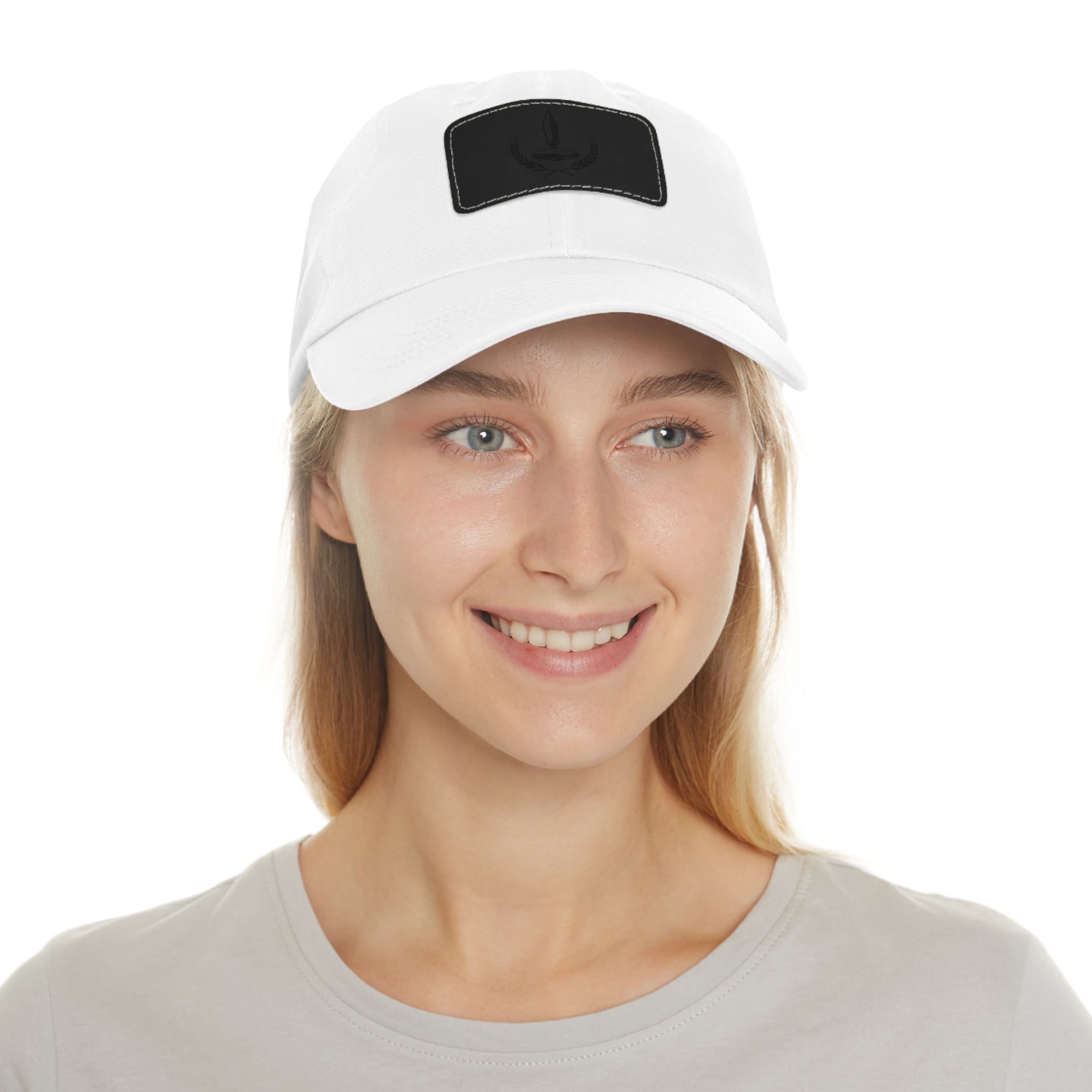 Wheat Steel Stone Dad Hat with Leather Patch