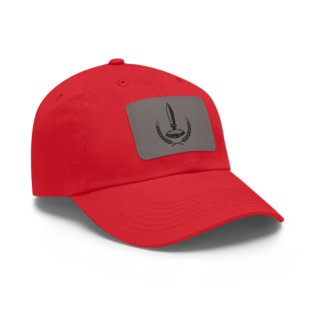 Wheat Steel Stone Dad Hat with Leather Patch