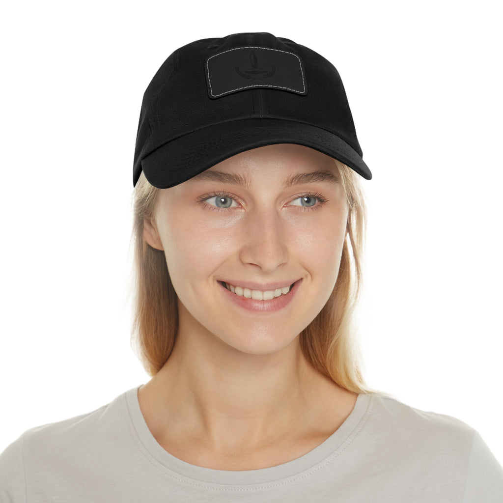 Wheat Steel Stone Dad Hat with Leather Patch