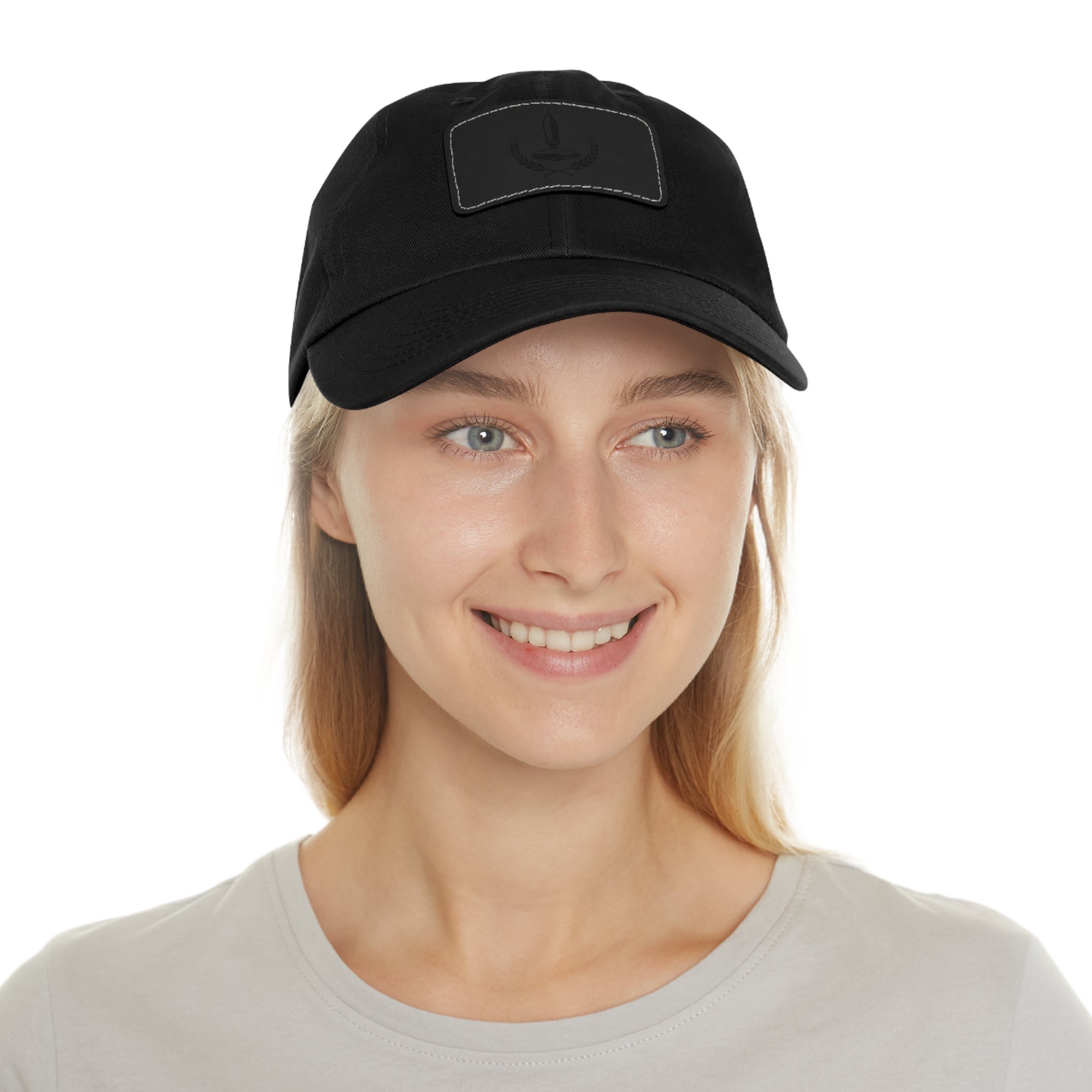 Wheat Steel Stone Dad Hat with Leather Patch