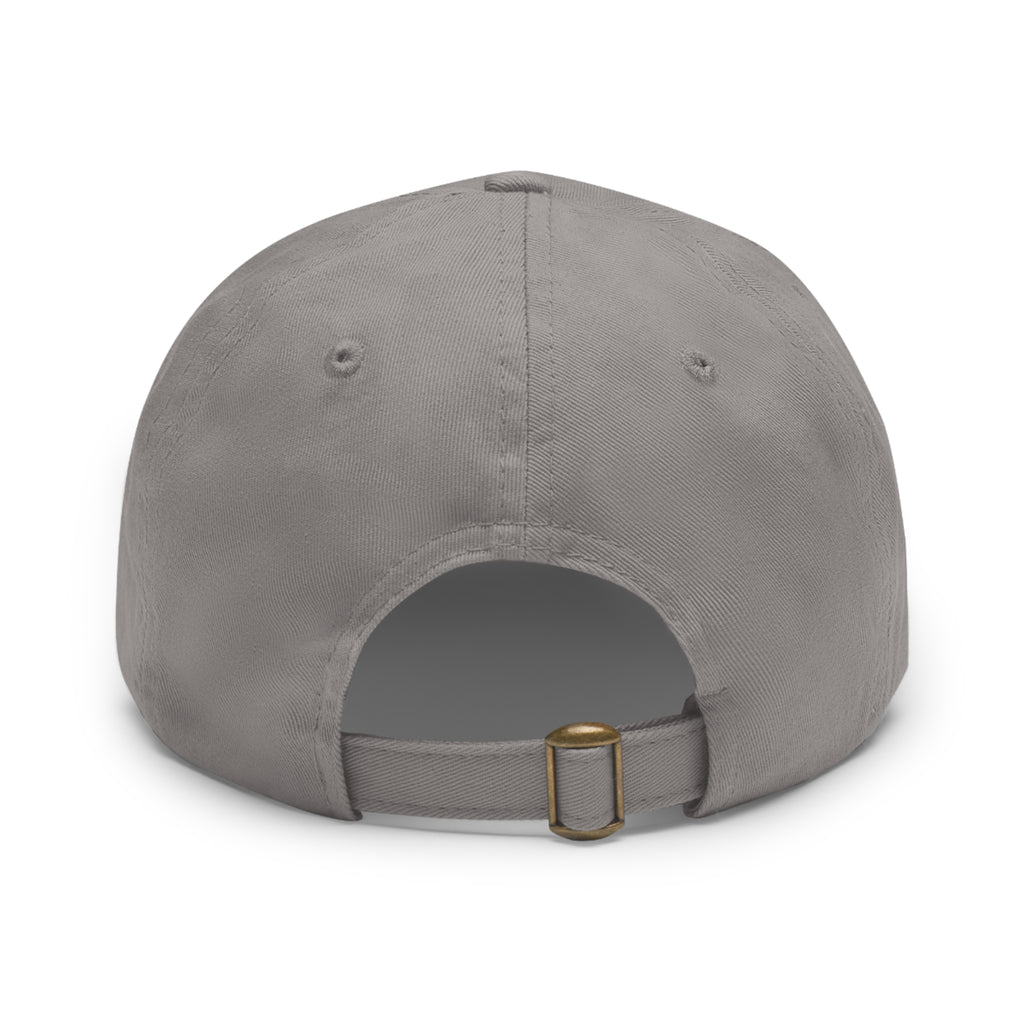 Wheat Steel Stone Dad Hat with Leather Patch