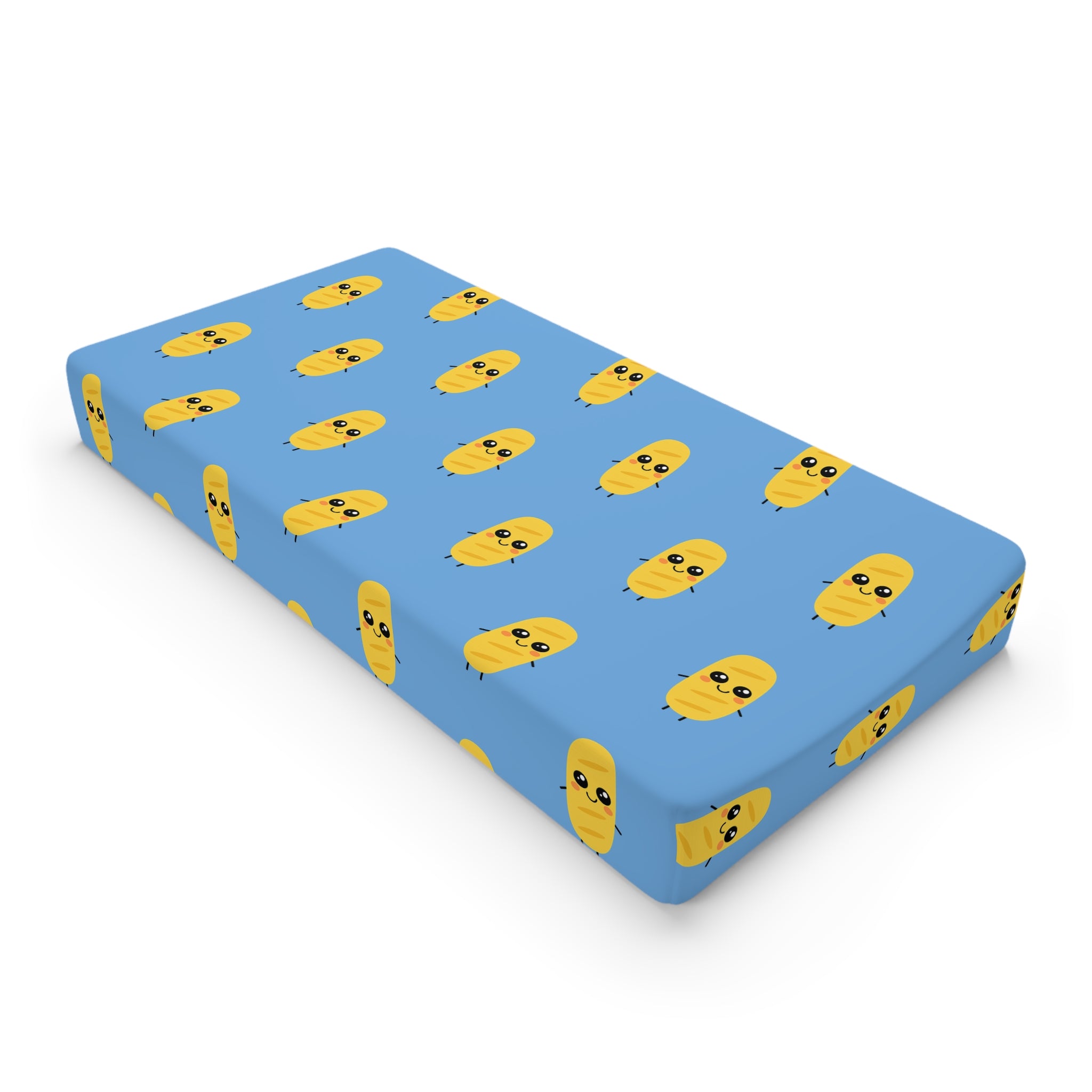 Cute Bagette Baby Changing Pad Cover — Blue