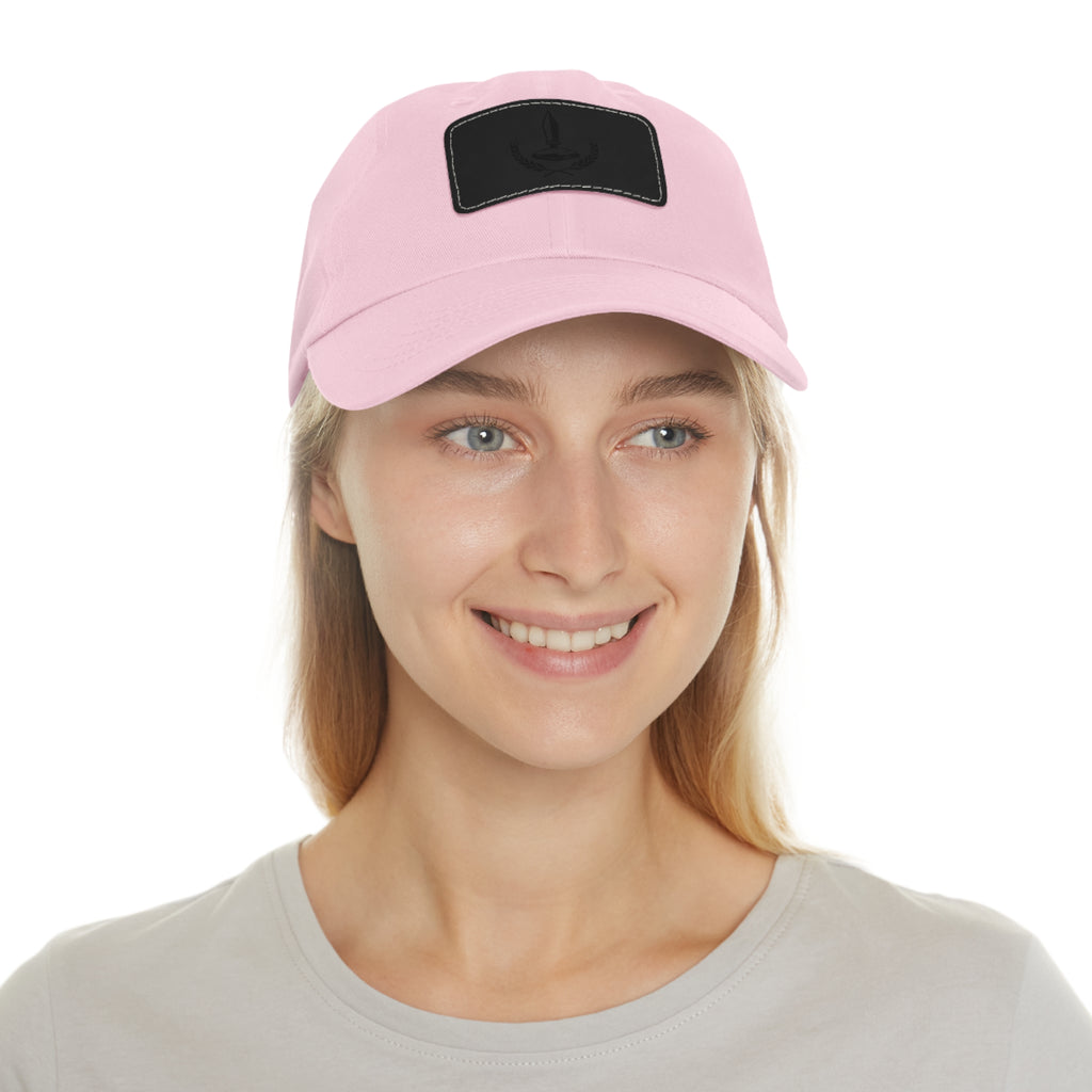 Wheat Steel Stone Dad Hat with Leather Patch