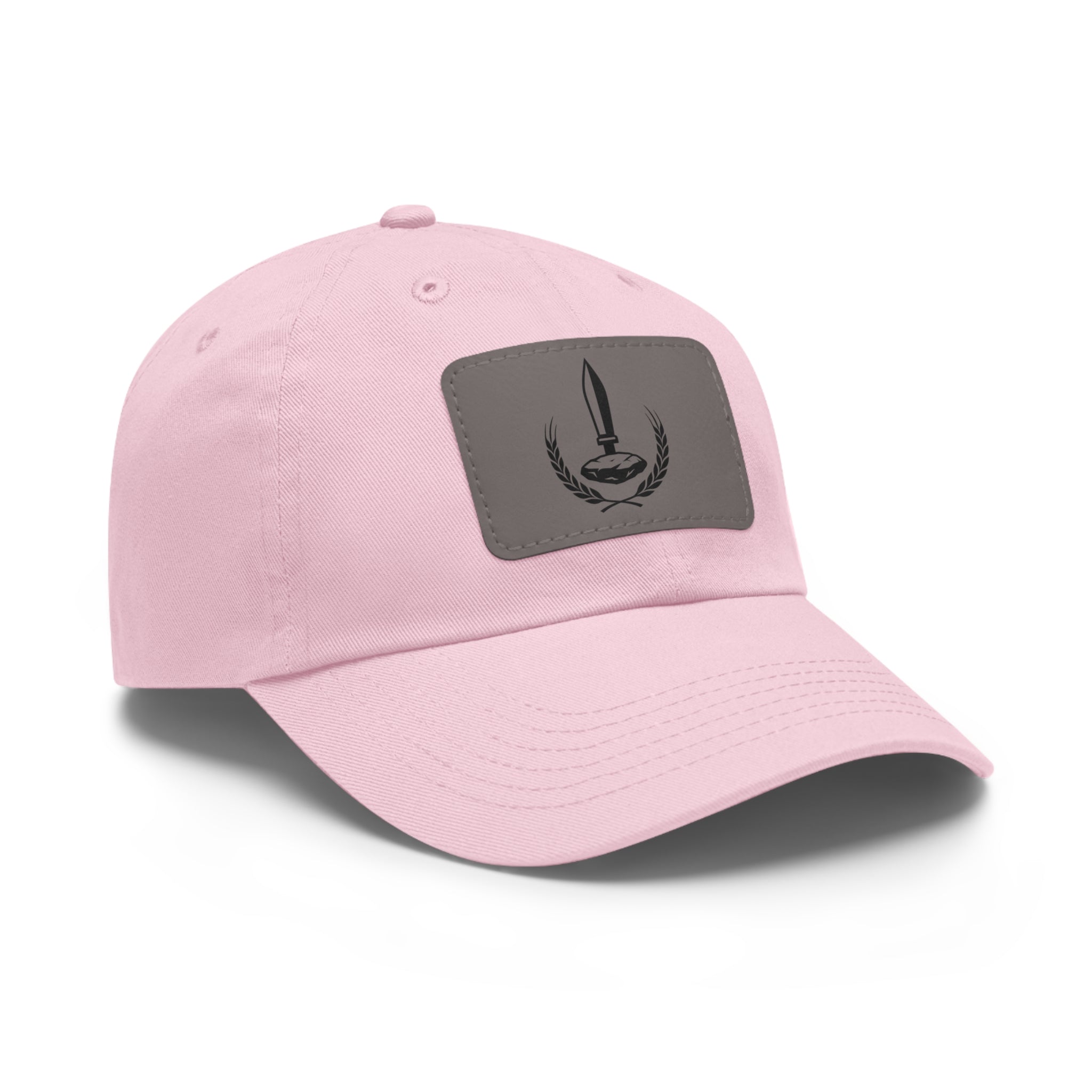 Wheat Steel Stone Dad Hat with Leather Patch